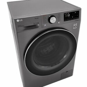 LG - 2.4 Cu. Ft. High-Efficiency Smart Front Load Washer and Electric Dryer Combo with Steam and Sensor Dry - Graphite Steel