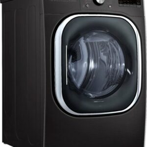 LG - 7.4 Cu. Ft. Stackable Smart Electric Dryer with Steam and Built-In Intelligence - Black Steel