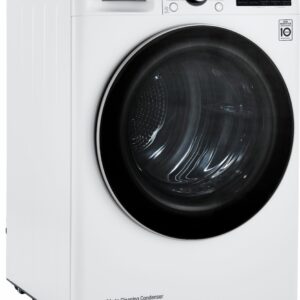 LG - 4.2 Cu. Ft. Stackable Smart Electric Dryer with Dual Inverter HeatPump - White