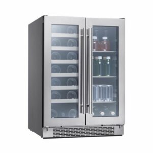 Zephyr - Presrv 24 in. 21-Bottle Wine and 64-Can Beverage Cooler - Stainless Steel/Glass