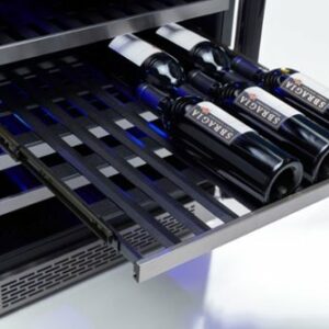 Zephyr - Presrv 24 in. 138-Bottle Full Size Dual Zone Wine Cooler - Stainless Steel/Glass