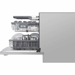 LG - STUDIO 24" Top Control Built-In Dishwasher with TrueSteam, Light, 3rd Rack, 40dBA - Stainless Steel