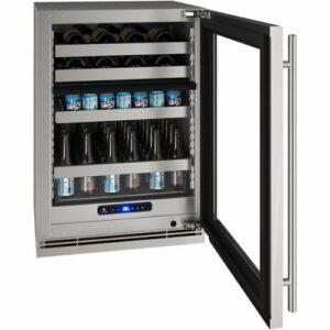 U-Line - 5 Class 14-Bottle Dual Zone Wine Cooler - Stainless Steel