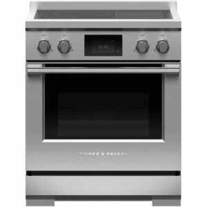 Fisher & Paykel - Professional 4.0 Cu. Ft. Freestanding Electric Induction True Convection Range with Self-Cleaning - Stainless Steel/Black Glass