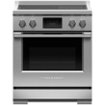 Fisher & Paykel - Professional 4.0 Cu. Ft. Freestanding Electric Induction True Convection Range with Self-Cleaning - Stainless Steel/Black Glass