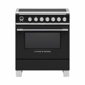 Fisher & Paykel - Classic Series 3.5 Cu. Ft. Freestanding Electric Induction True Convection Range with Self-Cleaning - Black