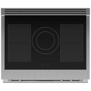 Fisher & Paykel - Professional 4.8 Cu. Ft. Freestanding Electric Induction True Convection Range with Self-Cleaning - Stainless Steel/Black Glass