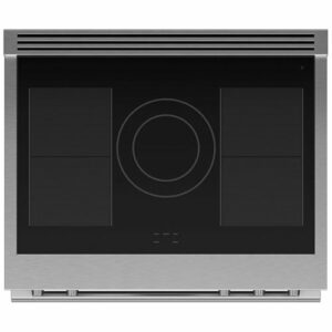 Fisher & Paykel - Professional 4.8 Cu. Ft. Freestanding Electric Induction True Convection Range with Self-Cleaning - Stainless Steel/Black Glass