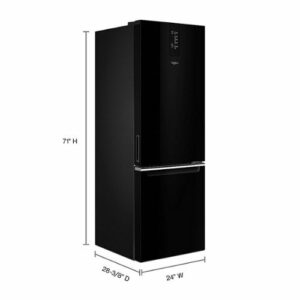 Whirlpool - 12.7 Cu. Ft. Bottom-Freezer Counter-Depth Refrigerator - Black