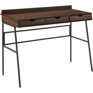 Walker Edison - Modern Industrial 3-Drawer Wood Computer Desk - Dark Walnut