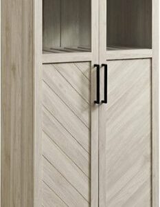 Walker Edison - Storage Armoire Bookcase Cabinet - Brich