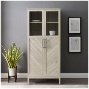 Walker Edison - Storage Armoire Bookcase Cabinet - Brich