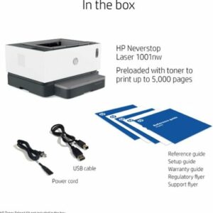 HP - Neverstop 1001nw Wireless Black-And-White Laser Printer - White