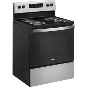 Whirlpool - 4.8 Cu. Ft. Freestanding Electric Range with Self-Cleaning and Keep Warm Setting - Stainless Steel