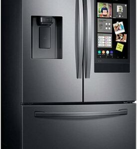 Samsung - 26.5 cu. ft. 3-Door French Door Smart Refrigerator with Family Hub - Black Stainless Steel