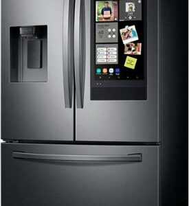 Samsung - 26.5 cu. ft. 3-Door French Door Smart Refrigerator with Family Hub - Black Stainless Steel