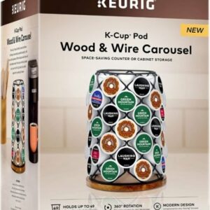 Keurig - Wood & Wire 49 K-Cup Single-Serve Coffee Pods Rotating Carousel - Black/Tan