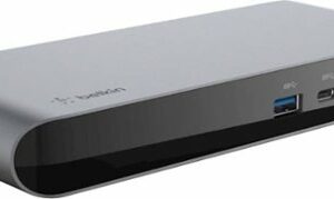 Belkin - Thunderbolt 3 Dock Pro w/ Thunderbolt 3 Cable, Dual 4K @60Hz, 85W Upstream Charging - Docking Station - Aluminum