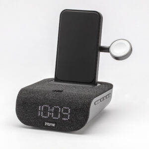 iHome - TimeBase Pro+ - Bluetooth Alarm Clock with Triple Charging - Black