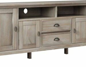 Simpli Home - Redmond SOLID WOOD 72 inch Wide Transitional TV Media Stand in Distressed Grey For TVs up to 80 inches - Distressed Gray