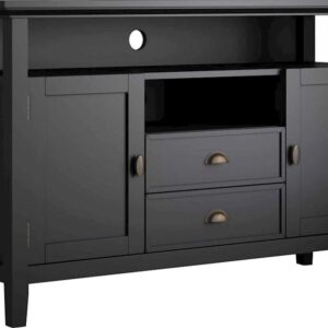 Simpli Home - Redmond Solid Wood 54 inch Wide Transitional TV Media Stand For TVs up to 60 inches - Black