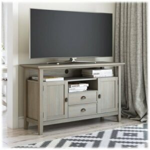 Simpli Home - Redmond SOLID WOOD 54 inch Wide Transitional TV Media Stand in Distressed Grey For TVs up to 60 inches - Distressed Gray