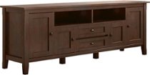 Simpli Home - Warm Shaker SOLID WOOD 72 in Wide TV Media Stand & For TVs up to 80 inches - Russet Brown