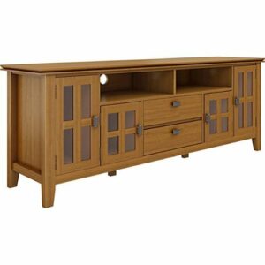 Simpli Home - Artisan Solid Wood 72 inch Wide Transitional TV Media Stand For TVs up to 80 inches - Honey Brown