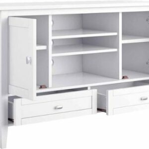 Simpli Home - Warm Shaker Solid Wood 47 inch Wide Transitional TV Media Stand For TVs up to 50 inches - White