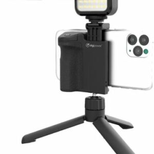 Digipower - Follow ME Vlogging Kit for Phones and Cameras – Includes Microphone, LED light, Bluetooth remote, phone grip and tripod