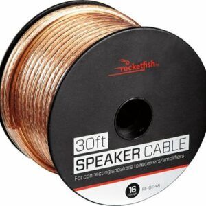 Rocketfish™ - 30' 16 Gauge Pure Copper Speaker Wire - Clear