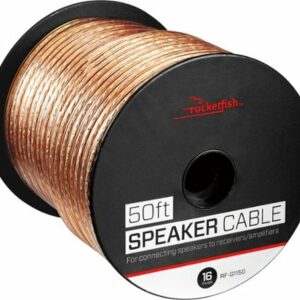 Rocketfish™ - 50' 16 Gauge Pure Copper Speaker Wire - Clear