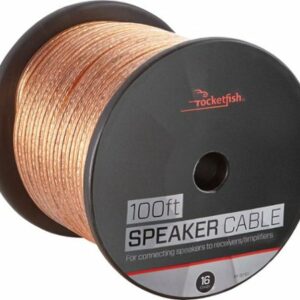 Rocketfish™ - 100' 16 Gauge Pure Copper Speaker Wire - Clear