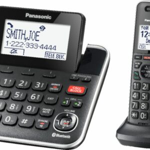 Panasonic - KX-TGF882B Link2Cell DECT 6.0 Expandable Corded/Cordless Phone with Digital Answering System and Smart Call Blocker - Black