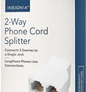 Insignia™ - 2-Line Phone Cord Splitter - White