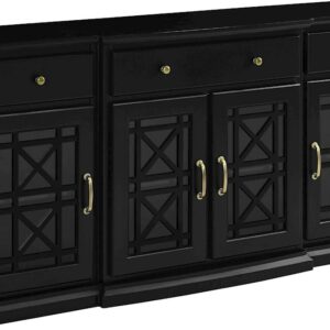 Walker Edison - Landon MDF 4-Door 3-Drawer Sideboard - Black