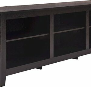 Click Decor - TV Media Stand for Most Flat-Panel TVs up to 70" - Black