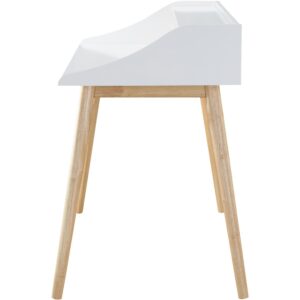 Adore Decor - Alton Mid-Century Modern Wood Writing Desk - Fresh White