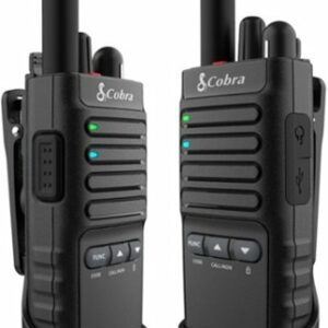 Cobra - Pro Business 42-Mile, 22-Channel FRS 2-Way Radios with Surveillance Headsets (Pair) - Black