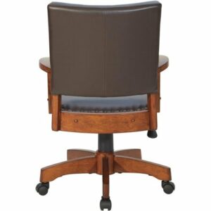 OSP Home Furnishings - Wood Bankers 5-Pointed Star Wood and Steel Office Chair - Espresso