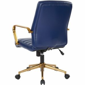 OSP Home Furnishings - Baldwin 5-Pointed Star Faux Leather Office Chair - Navy