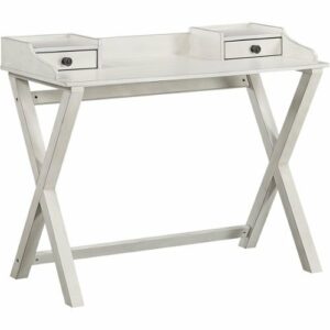 OSP Home Furnishings - Barton Birch Veneer 2-Drawer Writing Desk - White Wash