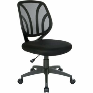 Office Star Products - Ventilated 5-Pointed Star Mesh Fabric Task Chair - Black