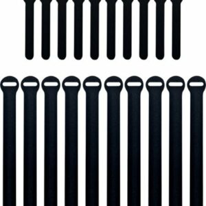 Wrap-It Storage - Self-Gripping Cable Ties (20-Pack) Reusable Hook and Loop Cord Organizer Cable Tie for Cord Management and Organization - Black