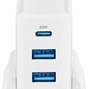 Insignia™ - 47W 4-Port Wall Charger with 1 USB-C & 3 USB Ports with 4ft Power Cord for iPhone, Samsung Smartphones, Tablets and More - White