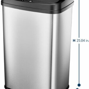 Insignia™ - 13 Gal. Automatic Trash Can - Stainless Steel