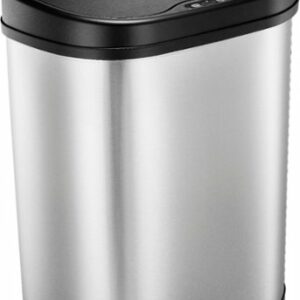 Insignia™ - 18 Gal. Automatic Trash Can with Recycle and Waste Divider - Stainless steel