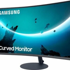 Samsung - Geek Squad Certified Refurbished T55 Series 27" LED Curved FHD Monitor - Dark Gray/Blue