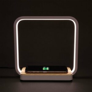 OttLite - Desk Lamp/Night Light with Three Brightness Settings, USB Port & Qi Certified Wireless Charging Pad for iPhone®/Android - White