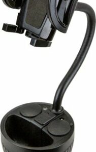 Scosche - PowerHub Cup Holder Mount and Charging Hub Dual USB and Dual 12V - Black